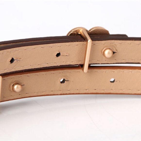 Skinny Camel Belt w/Gold Heart Buckle - Picture 8 of 12